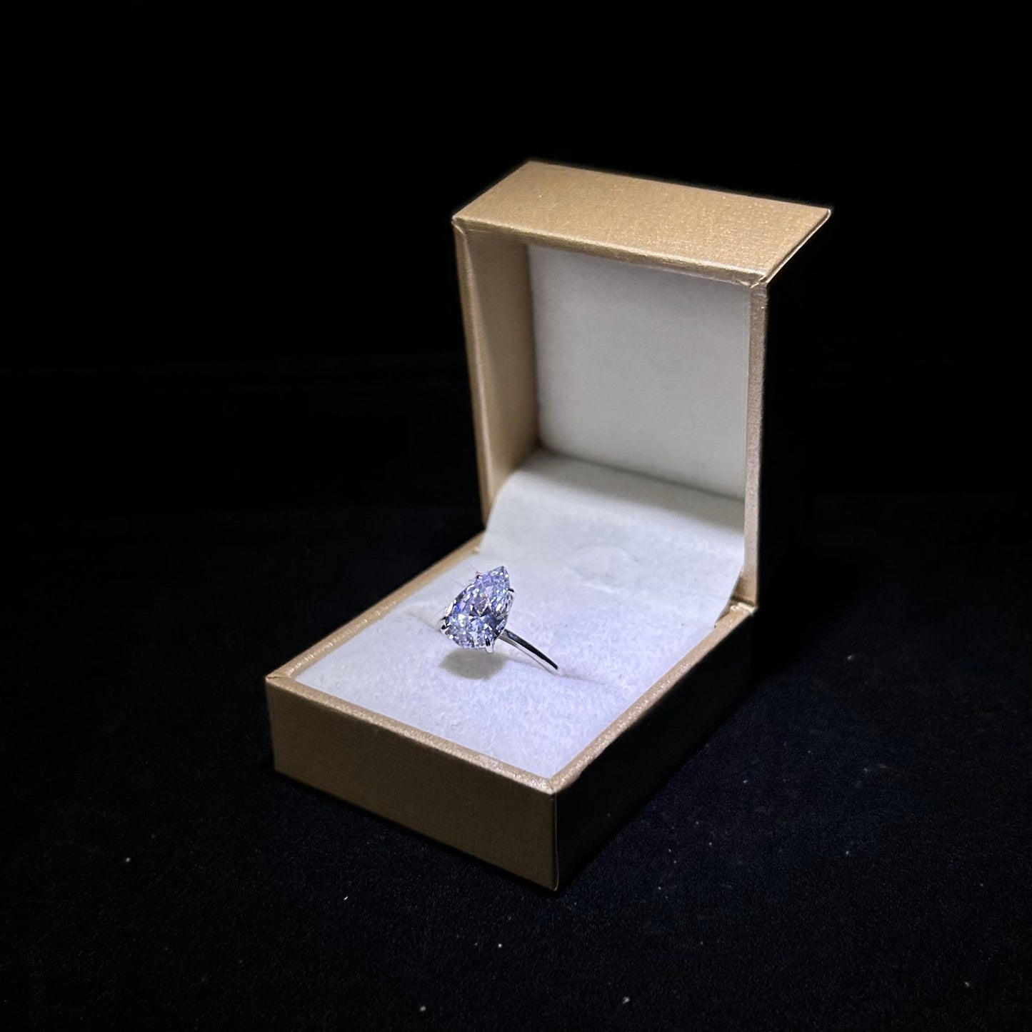 Elite 5 Carat Pear Shape Engagement S925 Silver Ring