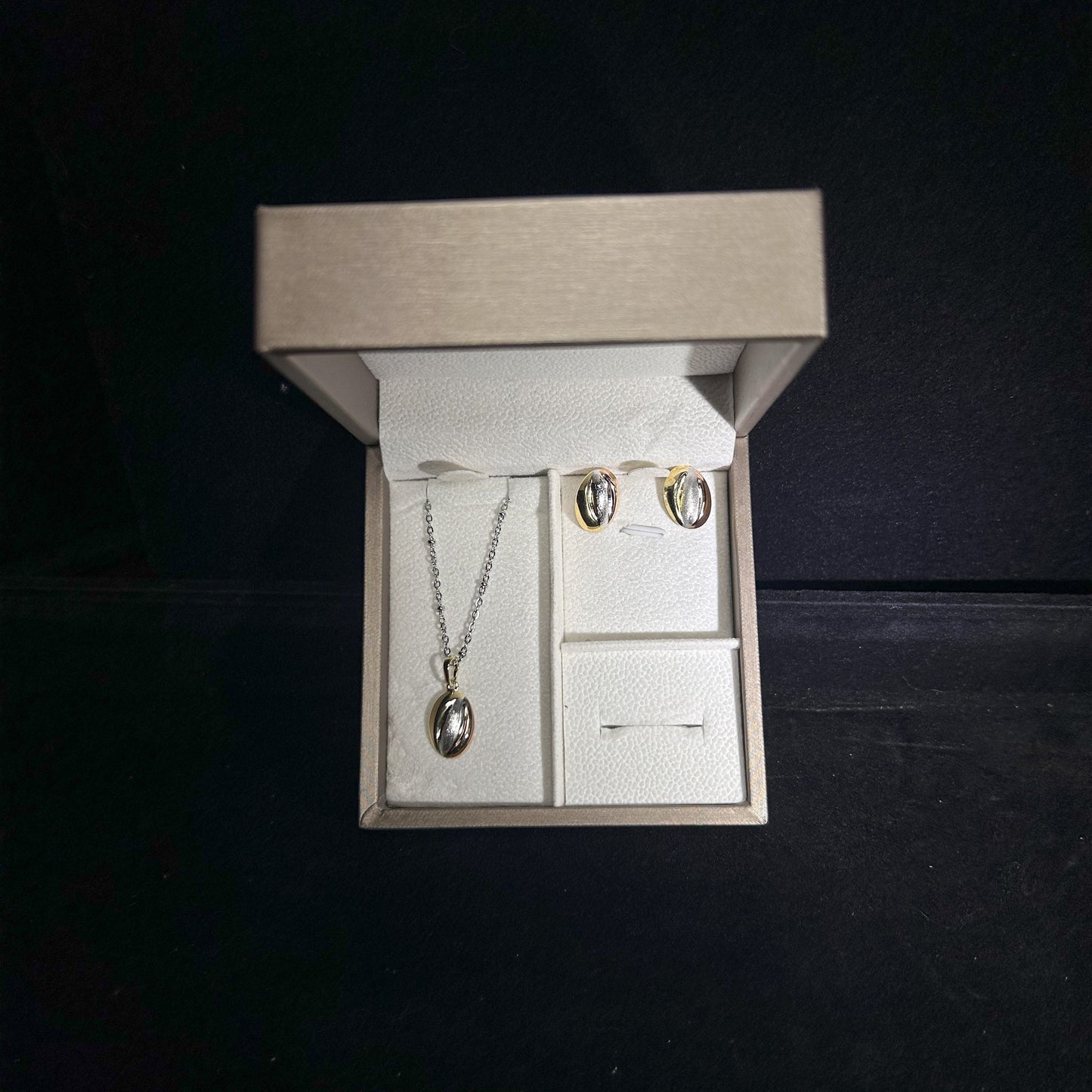 Tri-Color Simple Gold , Rose Gold and Silver Plated Set