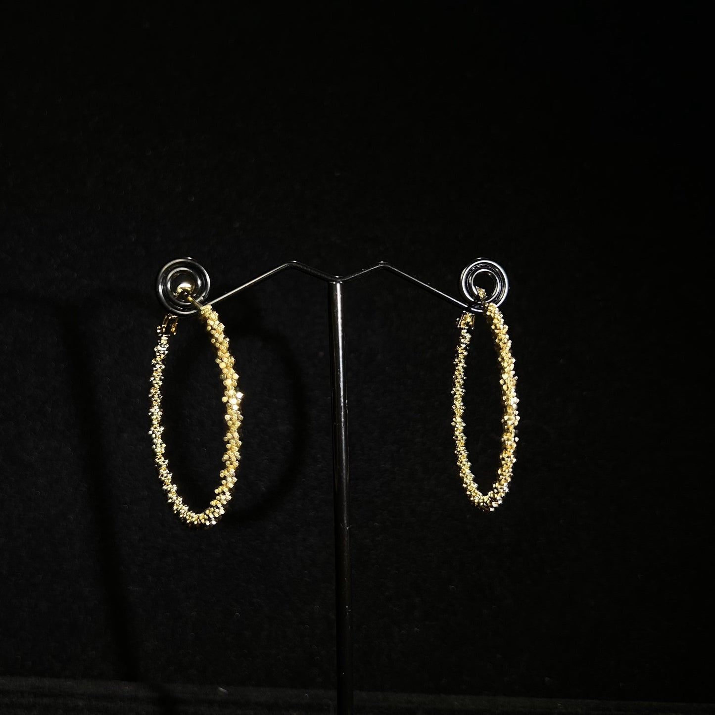 Wired Gold Plated Hoop Earring