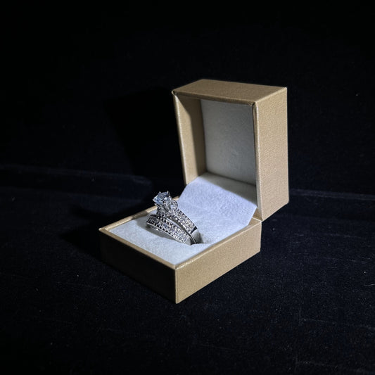 1 Carat High Tiffany Half Eternity Cubic Zirconia Silver Plated Ring