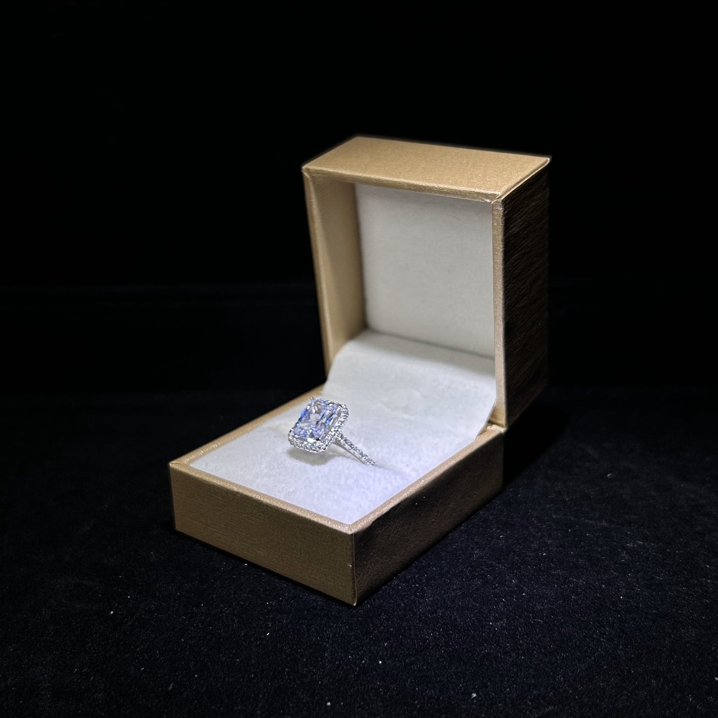 Elite 3 Carat Emerald Cut Engagement Cubic Zirconia Silver S925 Ring
