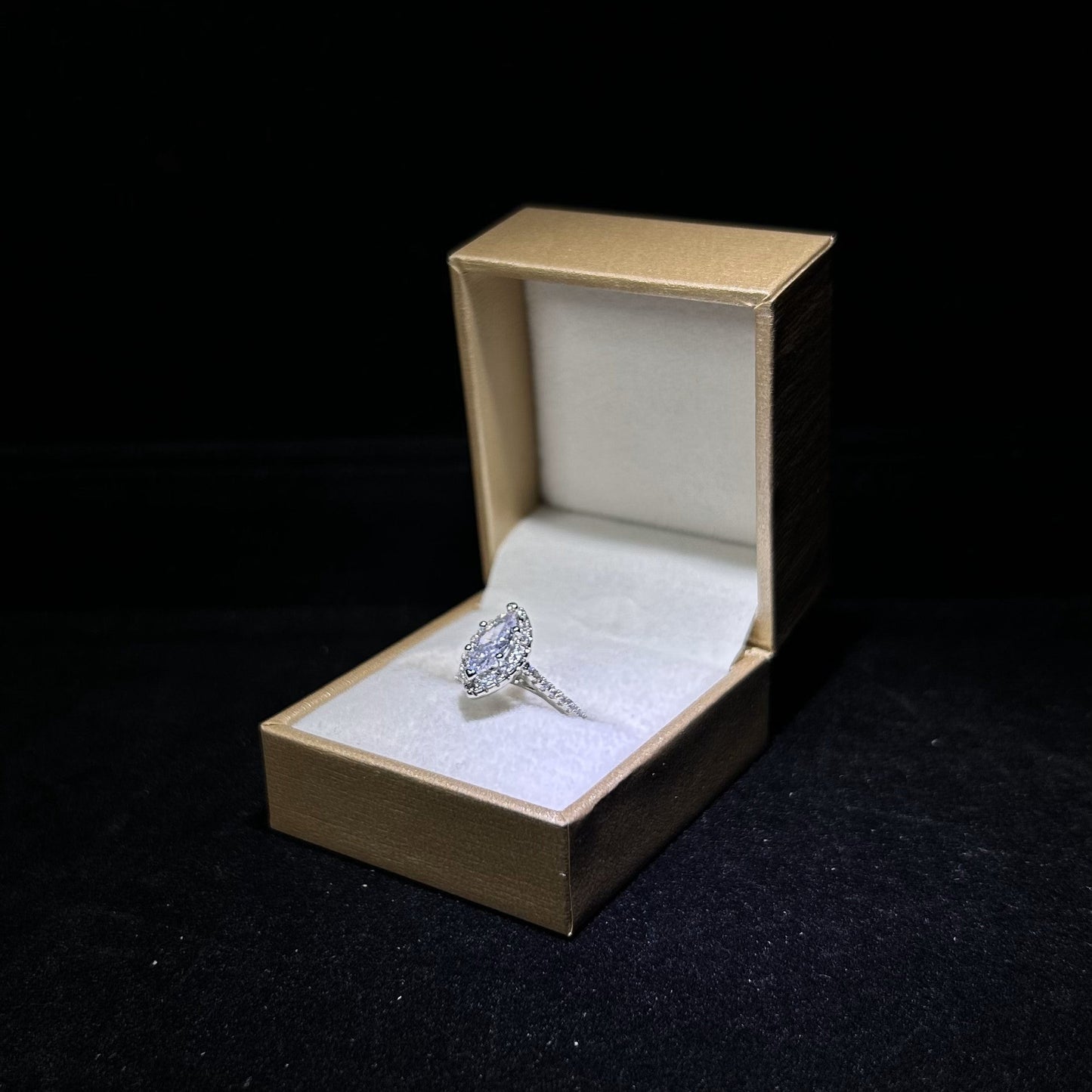 Elite 3 Carat Marquise Cut Engagement Cubic Zirconia Silver S925 Ring