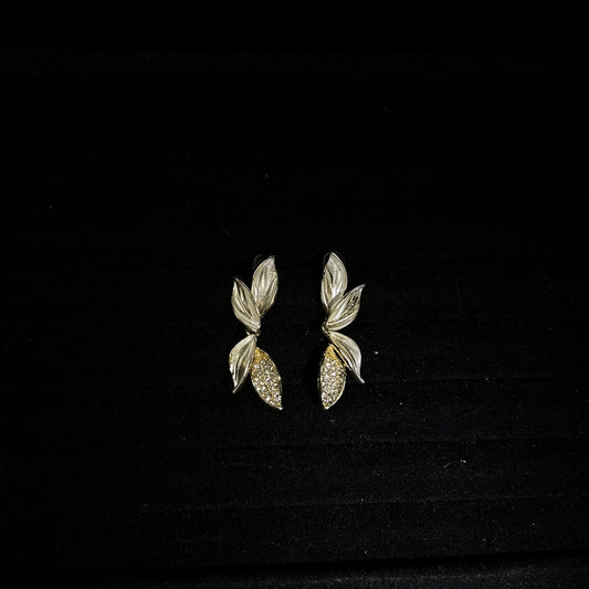 Korean Floral Gold Plated Stud Earring