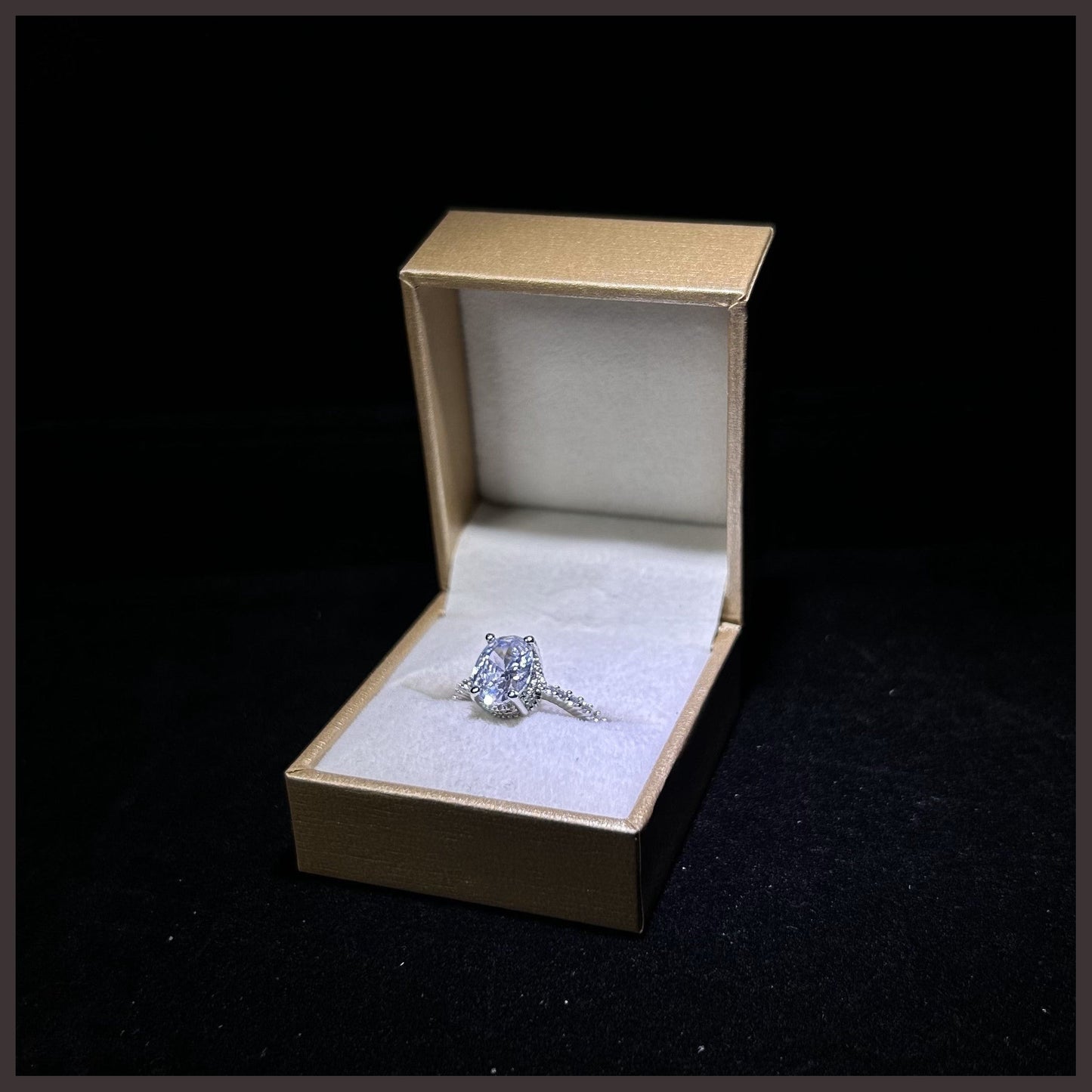 3 Carat Oval Cut With Studs AAA Cubic Zirconia Silver Plated Ring